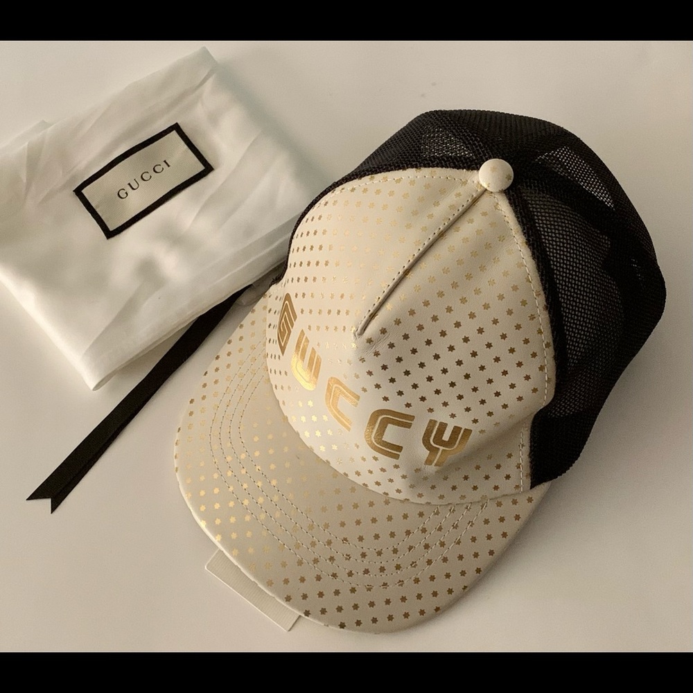 Gucci X SEGA GUCCY Gold Stars White Baseball Hat Size L 58cm NWT - Picture 6 of 12